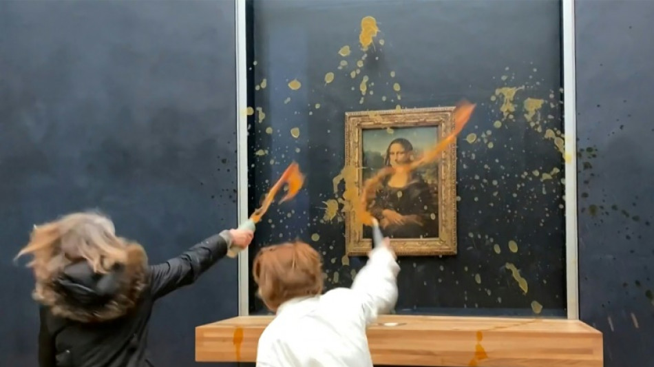 Activists splash soup on glass-protected Mona Lisa 