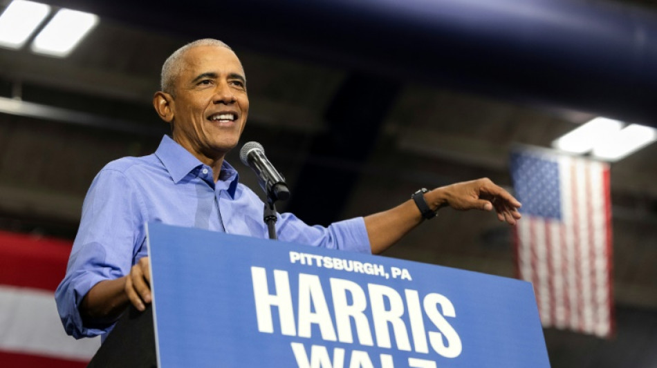 Obama blasts 'crazy' Trump in first rally for Harris