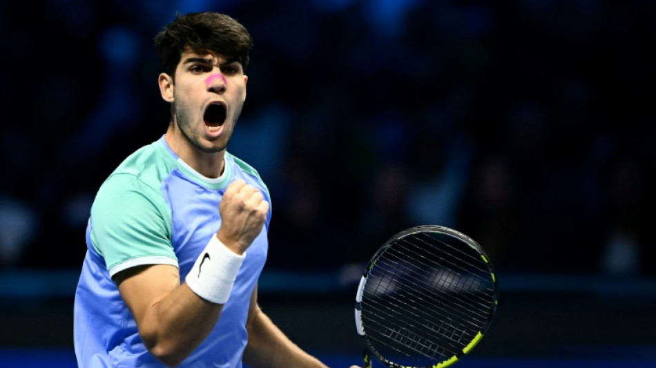 Alcaraz beats Rublev to open ATP Finals account